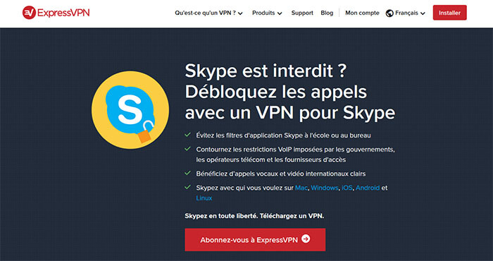 Débloquer Skype ExpressVPN