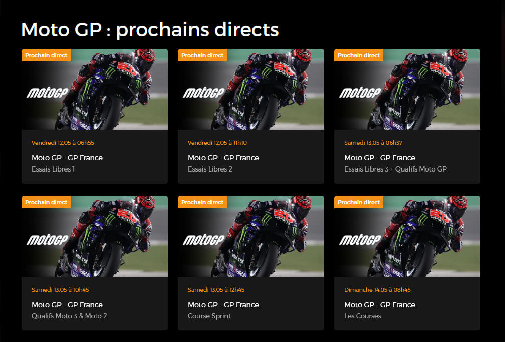 Programme RTBF MotoGP France
